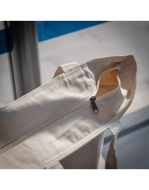 Bolsa de tela en algodón orgánico con motivos impresos de bicimad.