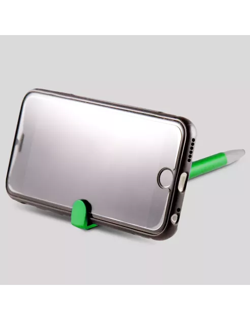 boligrafo verde con soporte
