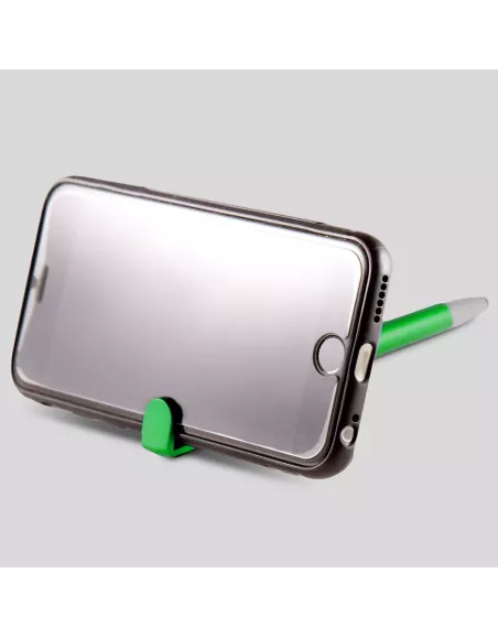 boligrafo verde con soporte