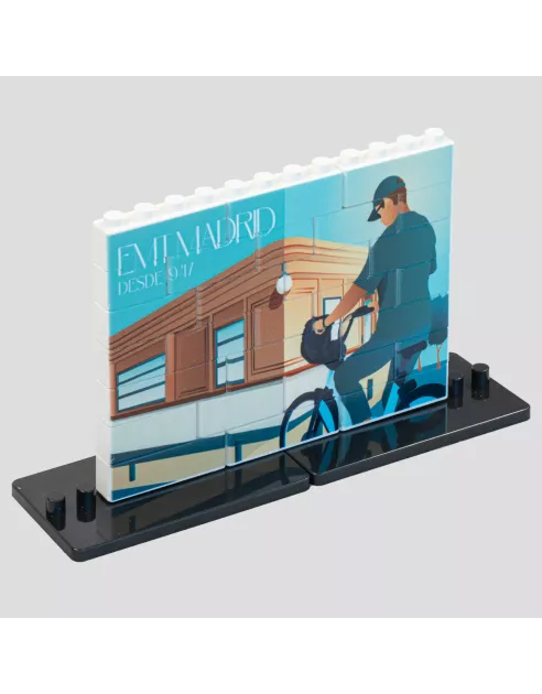 Puzle de construcción vertical de 27 piezas con doble peana.