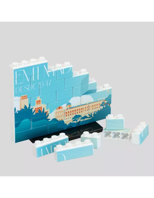 Puzle de construcción vertical de 27 piezas con doble peana.