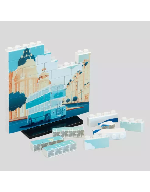 Puzle de construcción vertical de 40 piezas con doble peana