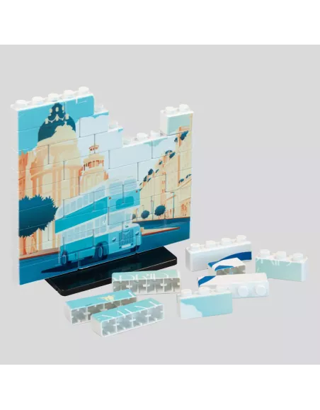 Puzle de construcción vertical de 40 piezas con doble peana