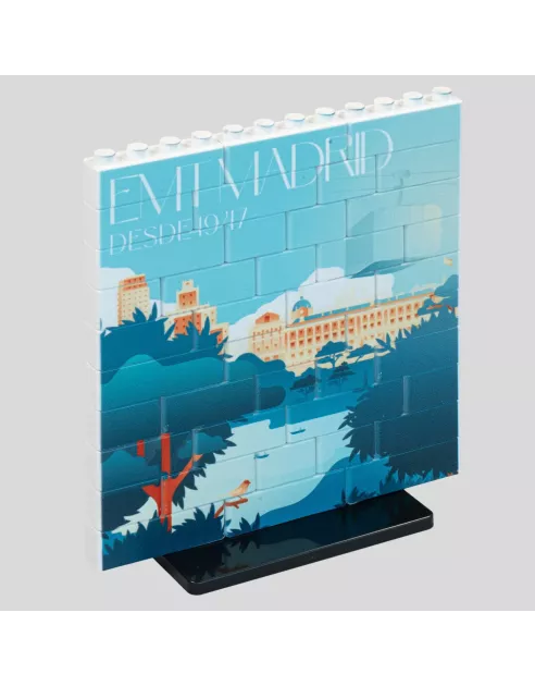 Puzle de construcción vertical de 40 piezas con doble peana