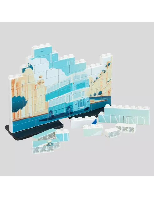 Puzle de construcción vertical de 60 piezas con doble peana