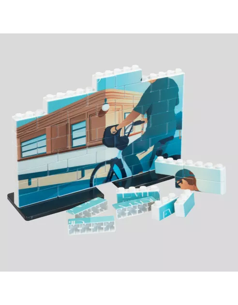 Puzle de construcción vertical de 60 piezas con doble peana