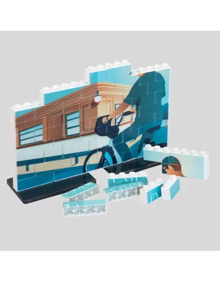 Puzle de construcción vertical de 60 piezas con doble peana