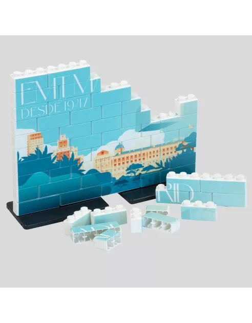 Puzle de construcción vertical de 60 piezas con doble peana