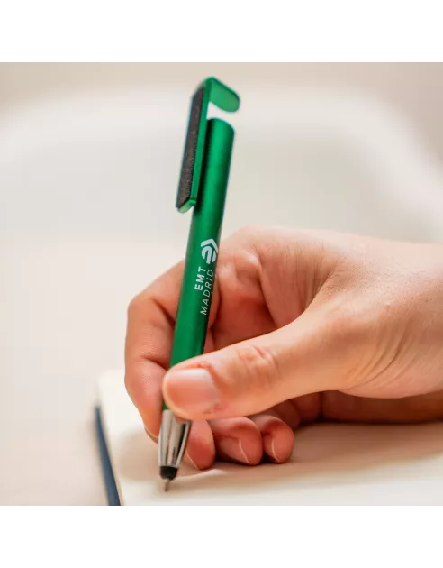 boligrafo verde con soporte