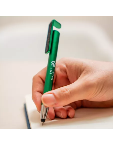 boligrafo verde con soporte