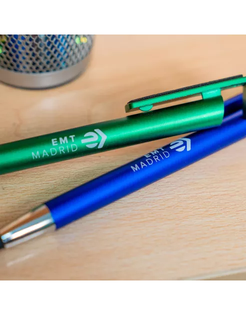 boligrafo verde con soporte